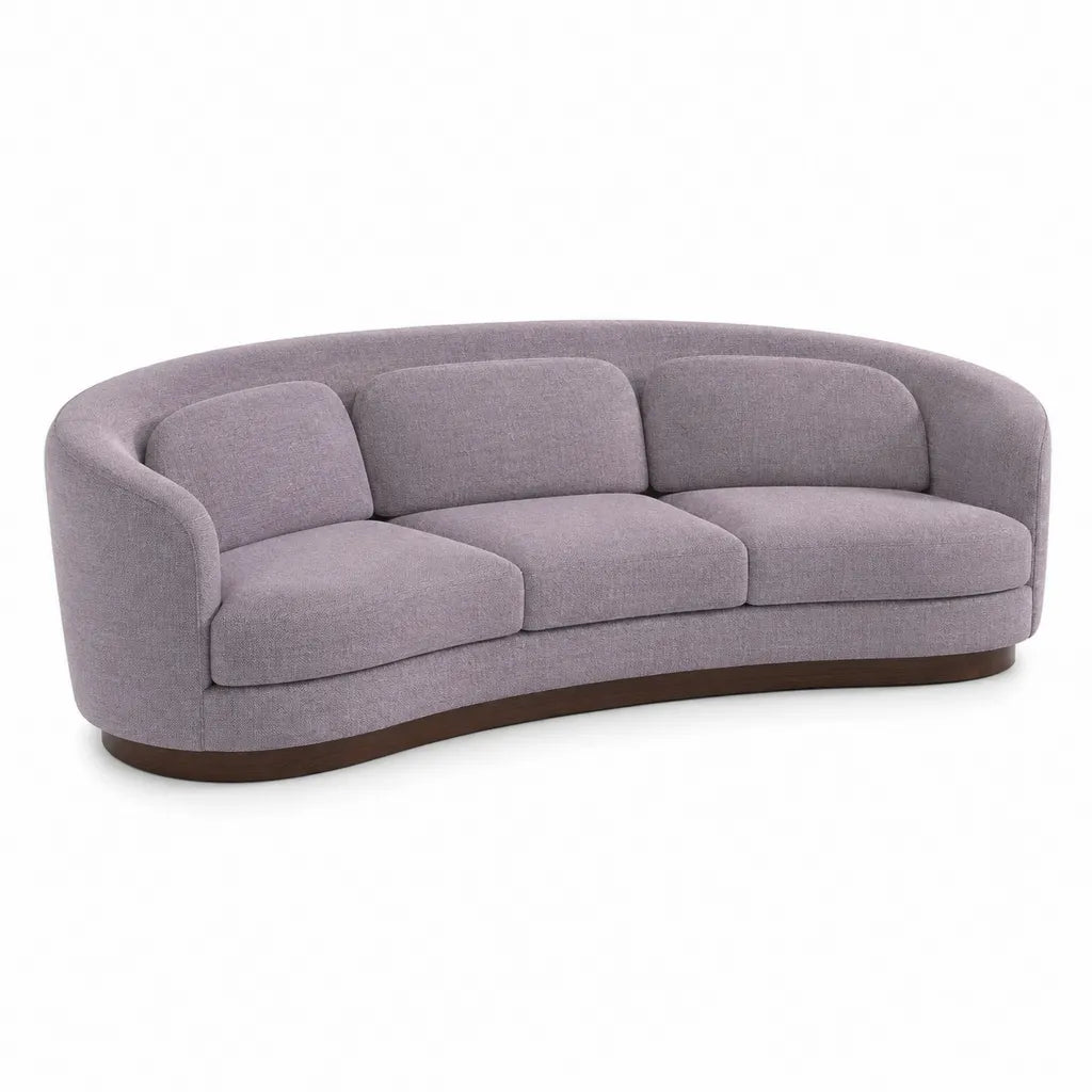 3-Sitzer Sofa 230 x 95 x 78 cm Polyester Rund Grau-Lila