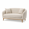 2-Sitzer Sofa mit Polyesterbezug Schaumstoffpolsterung und Massivholzbeinen in Creme 145 x 82 x 78 cm