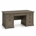 Schreibtisch mit 6 Schubladen aus MDF und Spanplatte rechteckig Graubraun 152 x 76 x 76 cm
